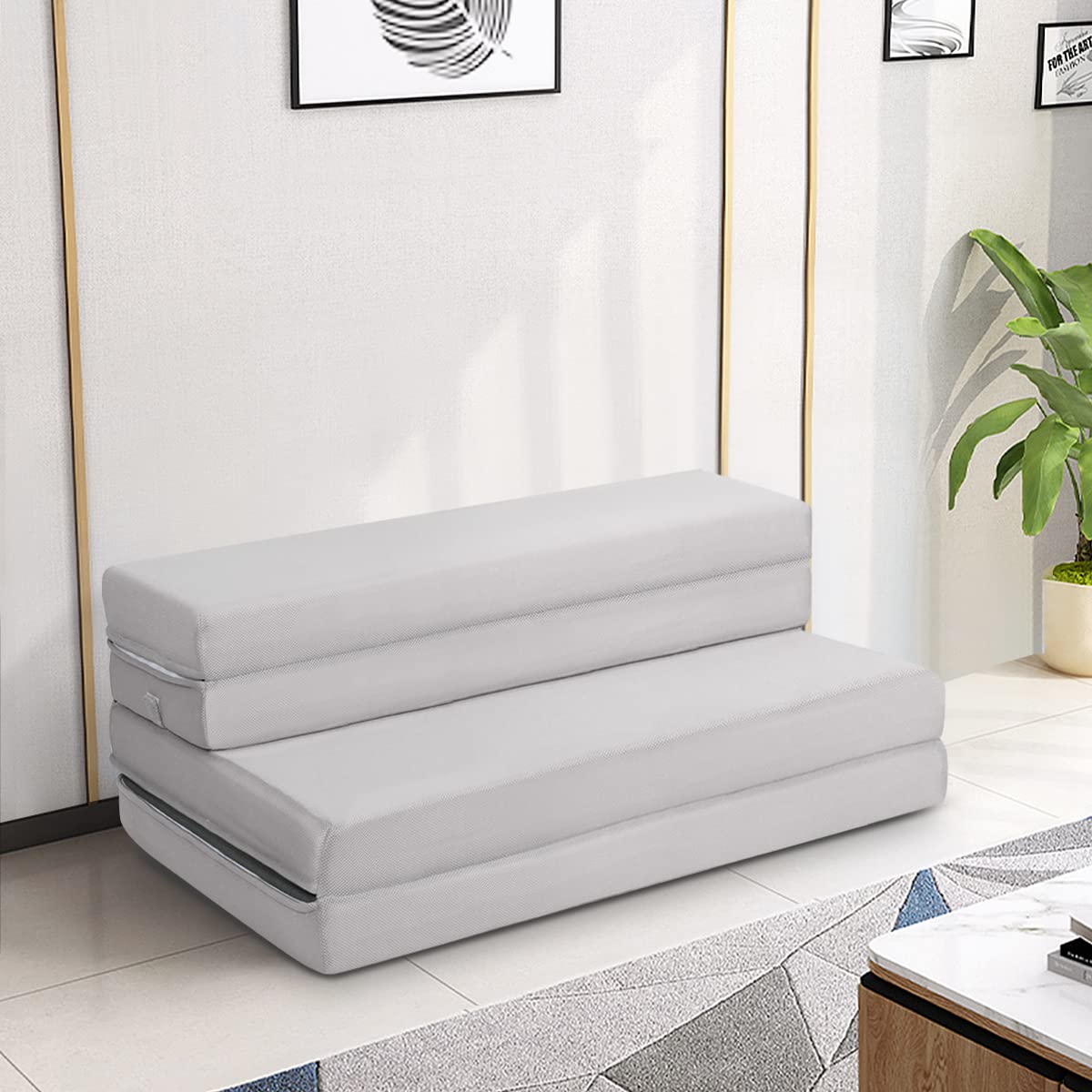 Giantex 10cm Folding Mattress, Portable Sofa Bed Play Mat for Guests Kids