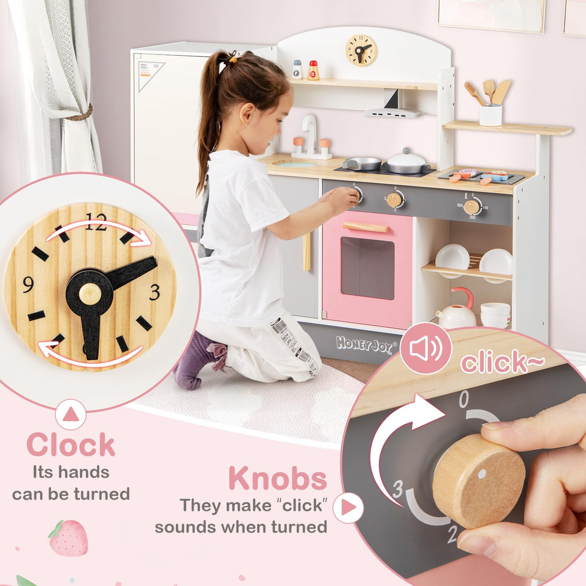 Kids Little Chef Play Kitchen Set, Role Play Pretend Kitchen w/Range Hood