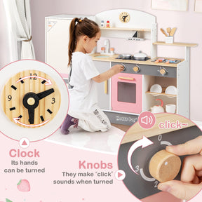 Kids Little Chef Play Kitchen Set, Role Play Pretend Kitchen w/Range Hood