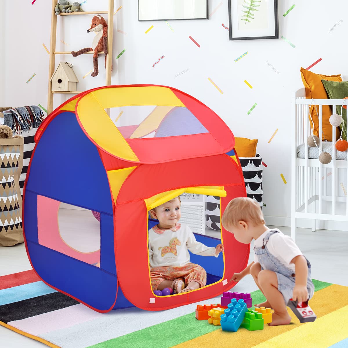 Kids Play House, Children Pop Up Toys Play Tent with 100 Ocean Balls & Carry Bag