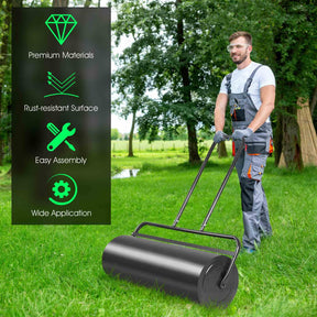 48L/63L Lawn Roller Heavy-Duty Steel Push/Pull Sod Roller Lawn Rolling Machine