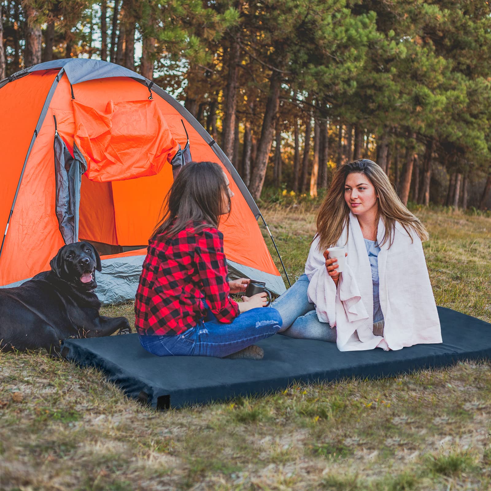 Memory Foam Camping Mattress, Foldable Floor Guest Bed for Sleepover