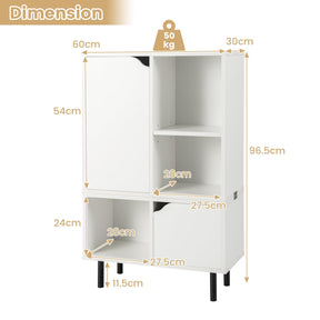 Giantex Stackable Bookcase, Combination Lattice Cabinet, Floor Open Bookshelf w/Adjustable Shelf & Cubes