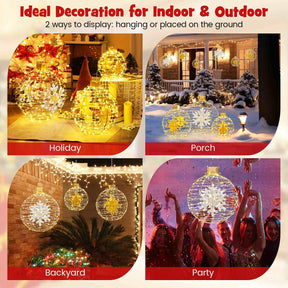 3 Piece Pre-Lit Lantern Balls with 732 Bright LED Lights