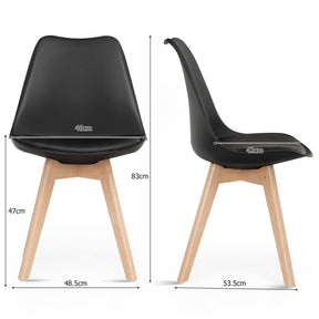 Giantex 4Pcs Modern Dining Chairs, High Backrest Kitchen Chairs, Elegant Mid Century Side Chairs, Black