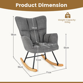 Giantex Linen Rocking Chair, Modern Accent Chair with Backrest, Padded Armrests & Seat