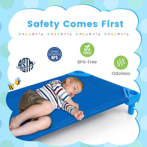 6 PCS Kids Stackable Daycare Cot, Pack of 6, 130cm x 57cm Portable Toddler Nap Mat w/Easy Lift Corners