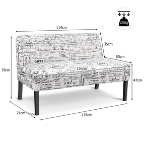 Giantex Armless Loveseat Sofa, 2-Seater Sofa
