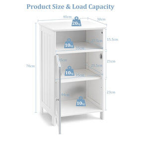 Giantex Bathroom Floor Storage Cabinet, Freestanding Wooden Single Door Side Cabinet