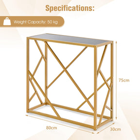 Giantex 80cm Tempered Glasstop Entryway Table, Console Table