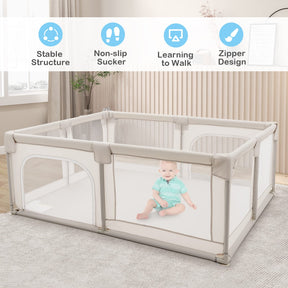 190 x 150 CM Large Baby Playpen, Extra Large Playard for Babies
