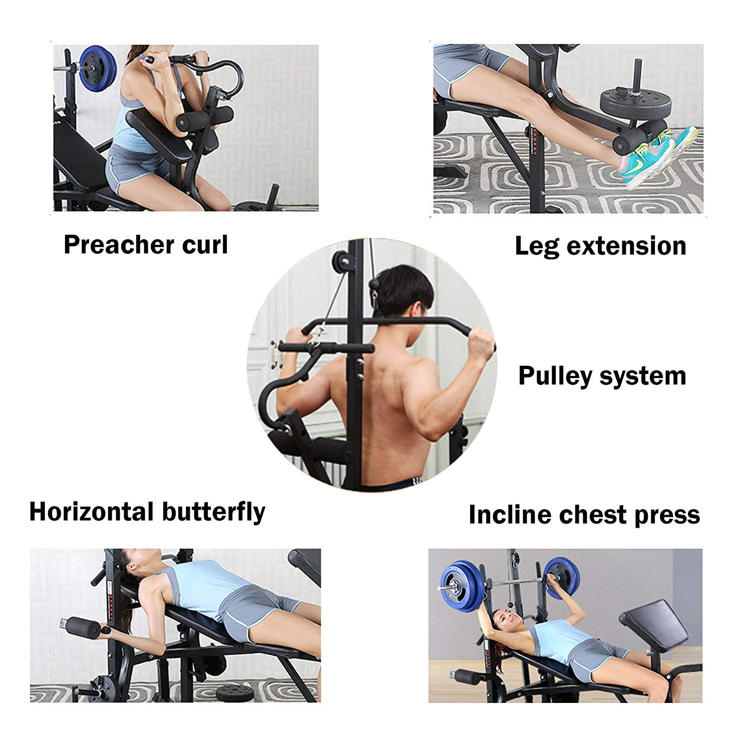 Foldable Weight Lifting Bed, Multifunctional Weight Lifting Bench