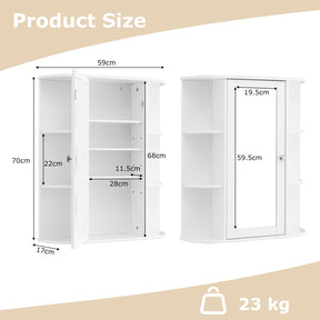 Giantex Bathroom Medicine Cabinet with Mirror, Wall Mounted Storage Cabinet w/Single Mirror Door