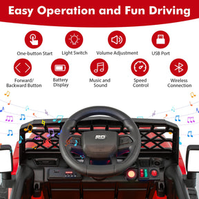 12V Kids Ride on Car Jeep, Dual Motor Toddler Electric Vehicle w/Parental Remote