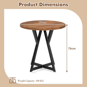31.5 Inch Round Dining Table for 2-4, Modern Kitchen Table with Thick Wooden Tabletop