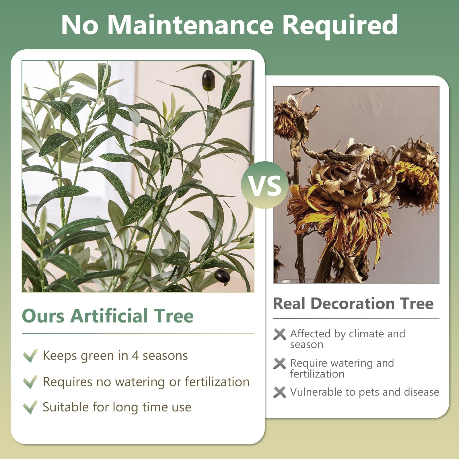 Giantex 130 cm Tall Artificial Olive Tree Set of 2, Fake Potted Trees