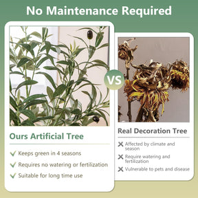 Giantex 130 cm Tall Artificial Olive Tree Set of 2, Fake Potted Trees