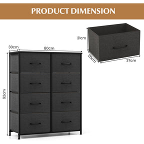 Fabric Dresser for Bedroom, Clothes Storage Organizer with 8 Drawers