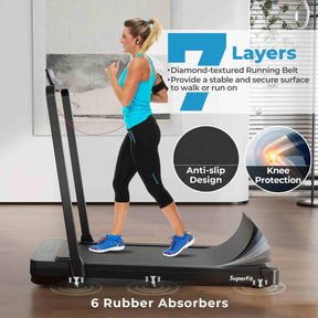 2-in-1 140 kg Capacity Under Desk Walking Pad Remote/APP Control & LED Display
