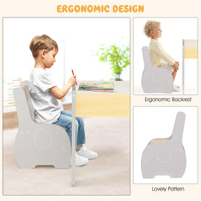 HONEY JOY Kids Table and Chair Set, 3-in-1 Wooden Activity Table and 2 Chairs for Drawing, Studying