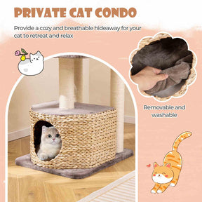 131cm Cattail Cat Tower for Indoor Kittens & Adult Cats