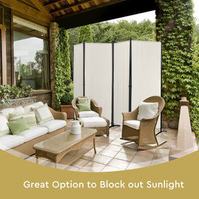 Giantex 4-Panel Room Divider, Folding Privacy Screen, Portable Fabric Wall Divider and Separator w/Steel Frame