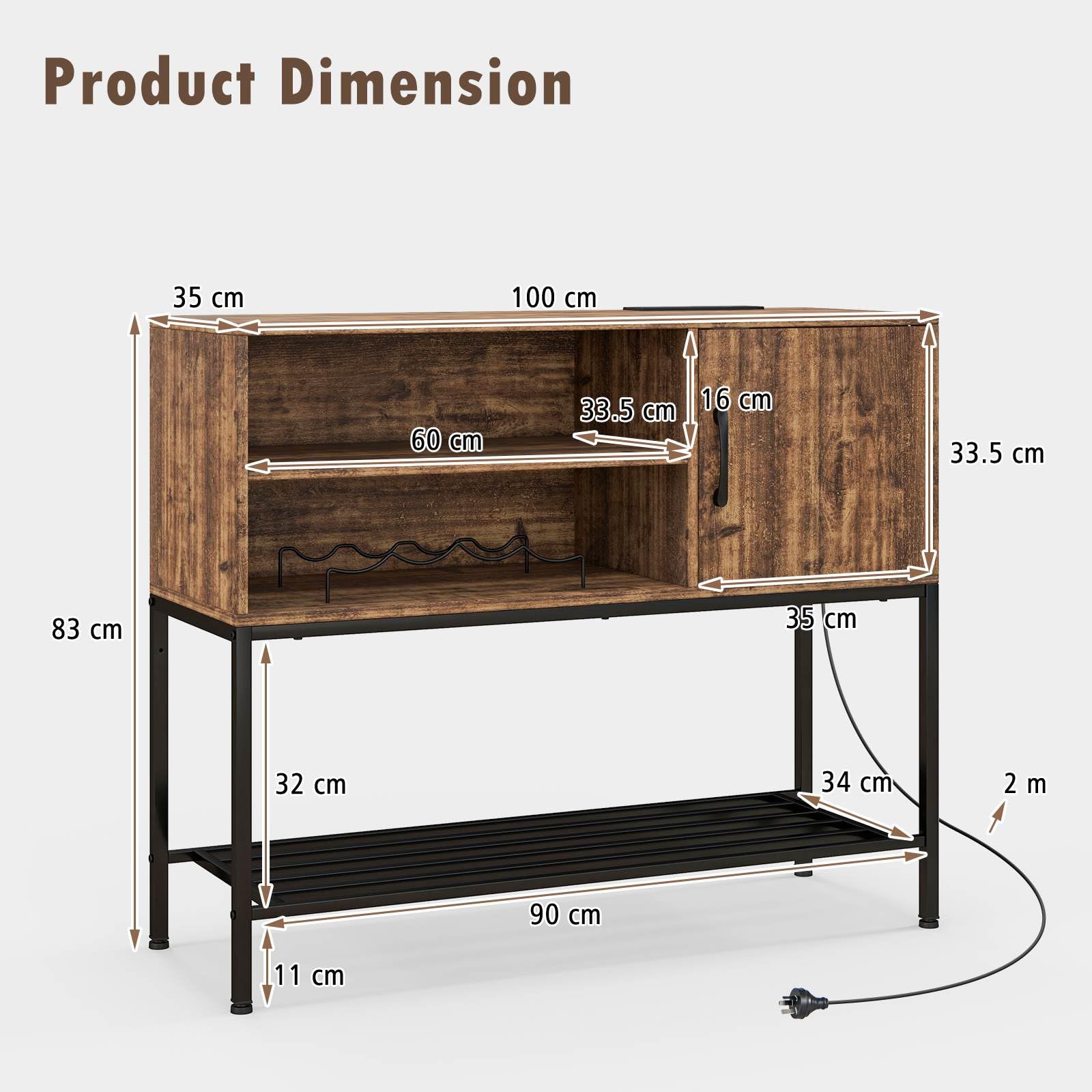 Giantex Buffet Sideboard with Power Outlets & USB Ports