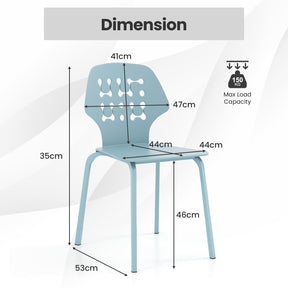 Giantex Metal Dining Chair Set of 4, Modern Kitchen Dinner Chair with Hollowed Backrest & Metal Legs