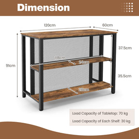 Giantex 91 cm Tall Bar Table with Storage 3-Tier Wine Bar Unit Table with Open Shelves