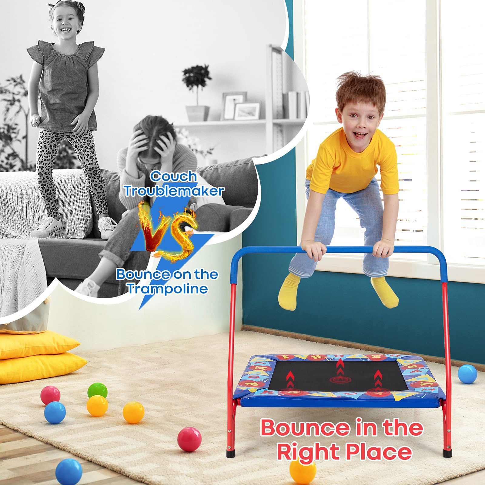 Baby JOY 36” Square Toddler Trampoline