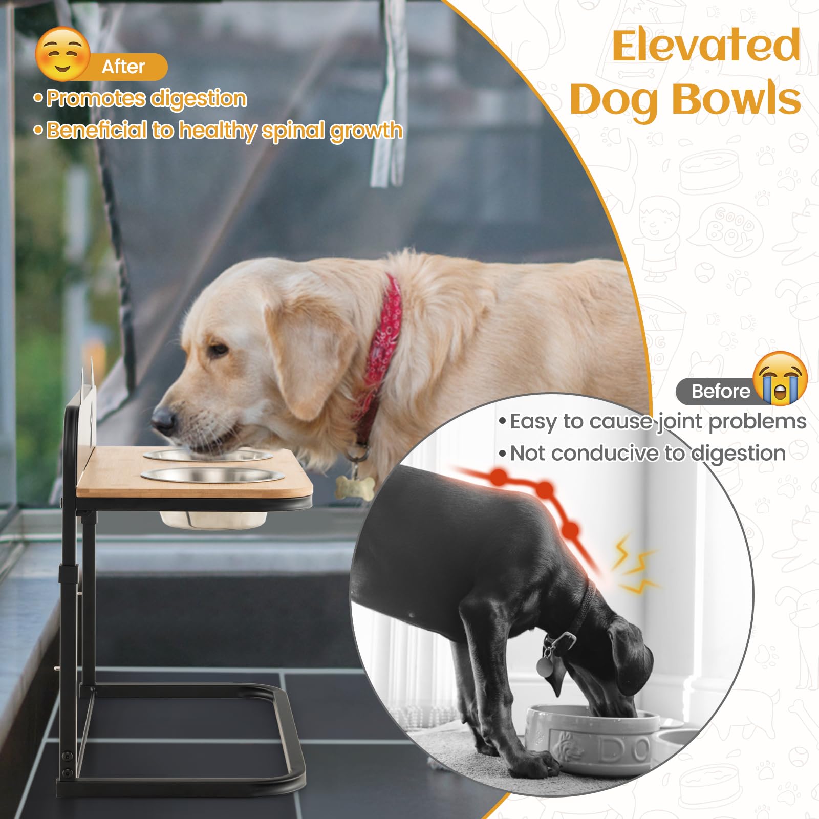 Elevated Dog Bowls, Metal Raised Dog Bowl Stand