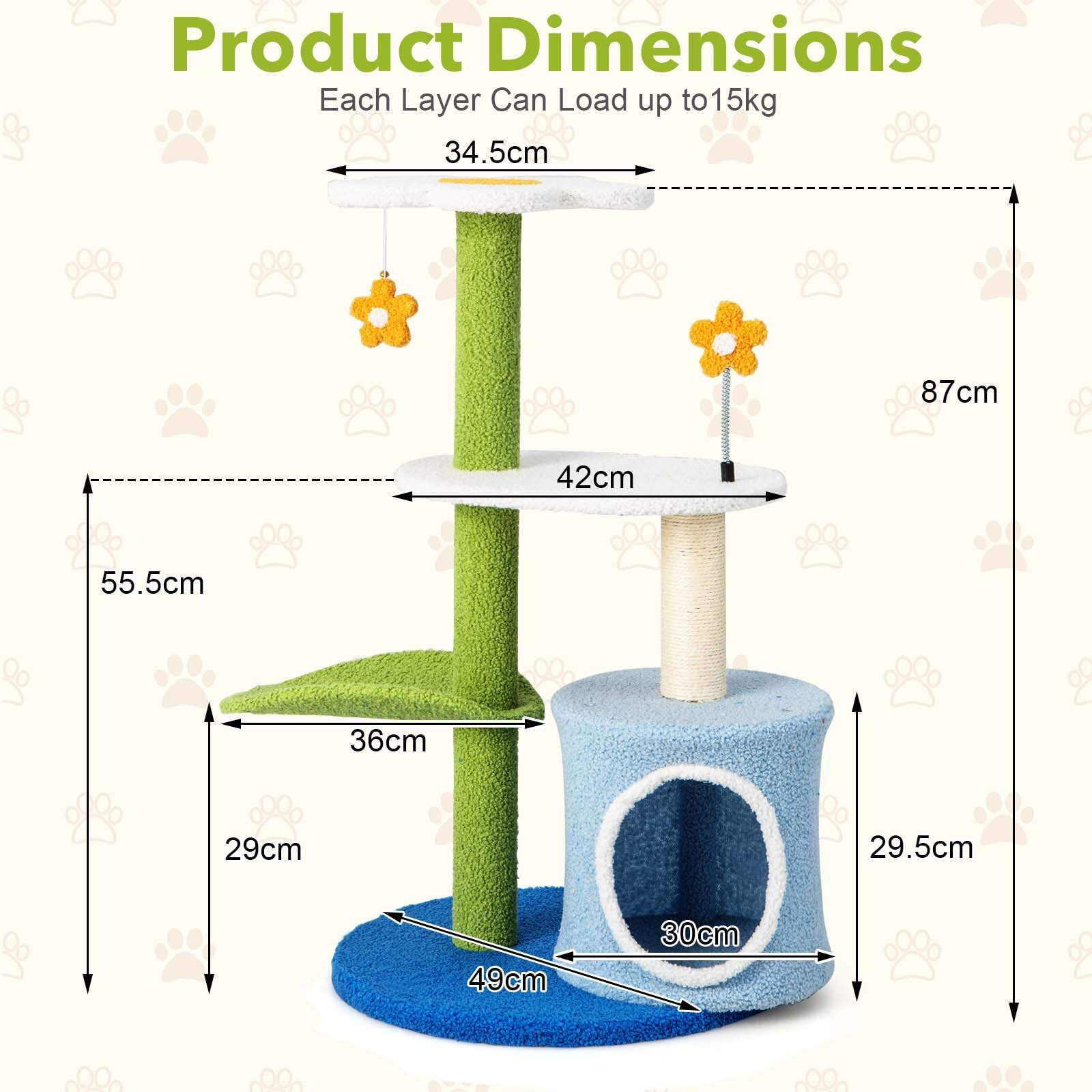 4-Tier Modern Cat Tree Tower for Indoor Cats