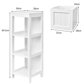 Giantex Bathroom Floor Cabinet, Wooden Storage Cabinet with 2 Removable Drawers