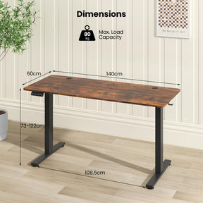 Giantex Electric Standing Desk, 140 x 60 cm Sit Stand Home Office Desk with 3 Memory Height Settings