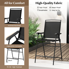 3 PCS Outdoor Bar Stool Set, Bistro Furniture with DPC Tabletop