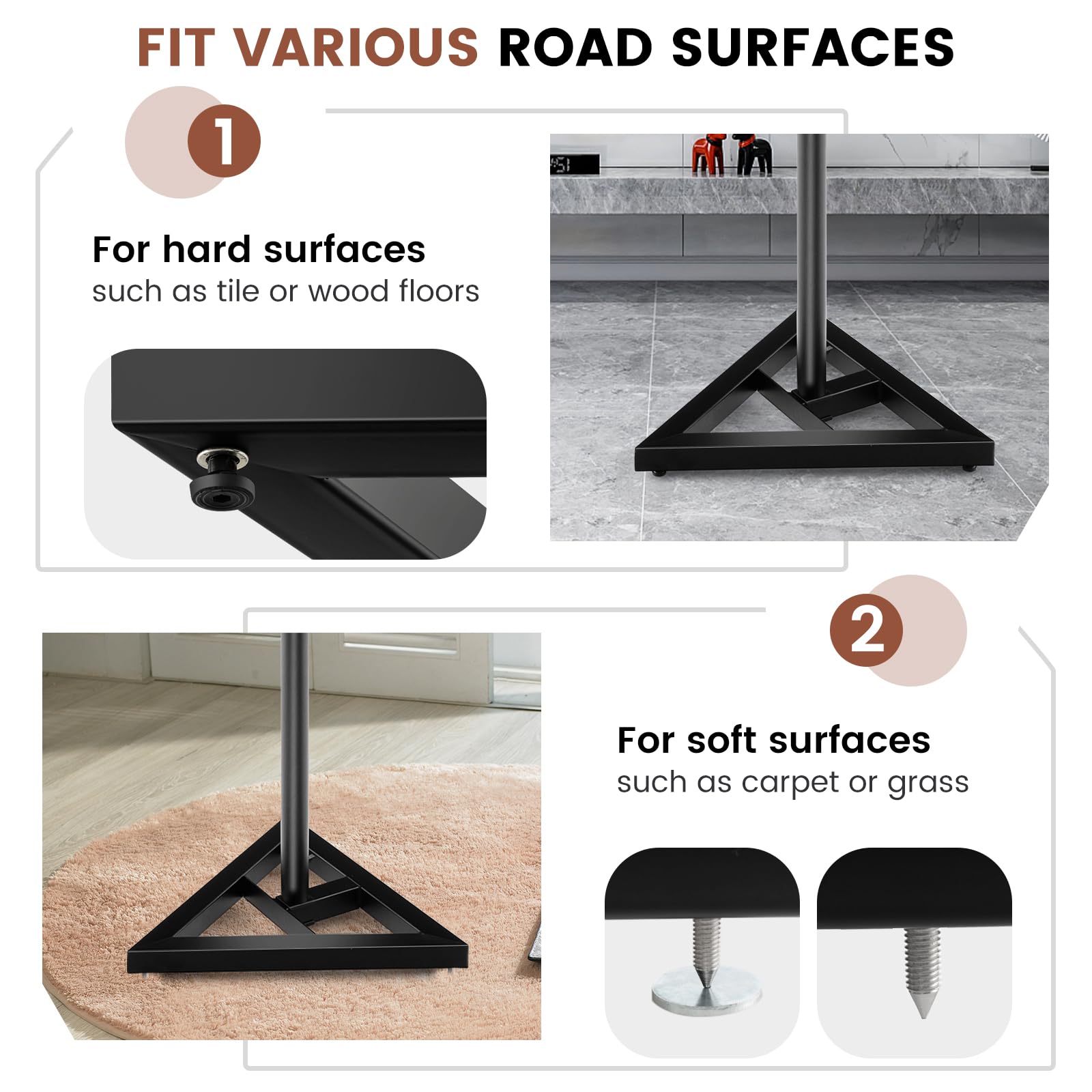 Giantex Adjustable Studio Monitor Stands, Studio Speaker Stands Pair w/Stable Triangular Base