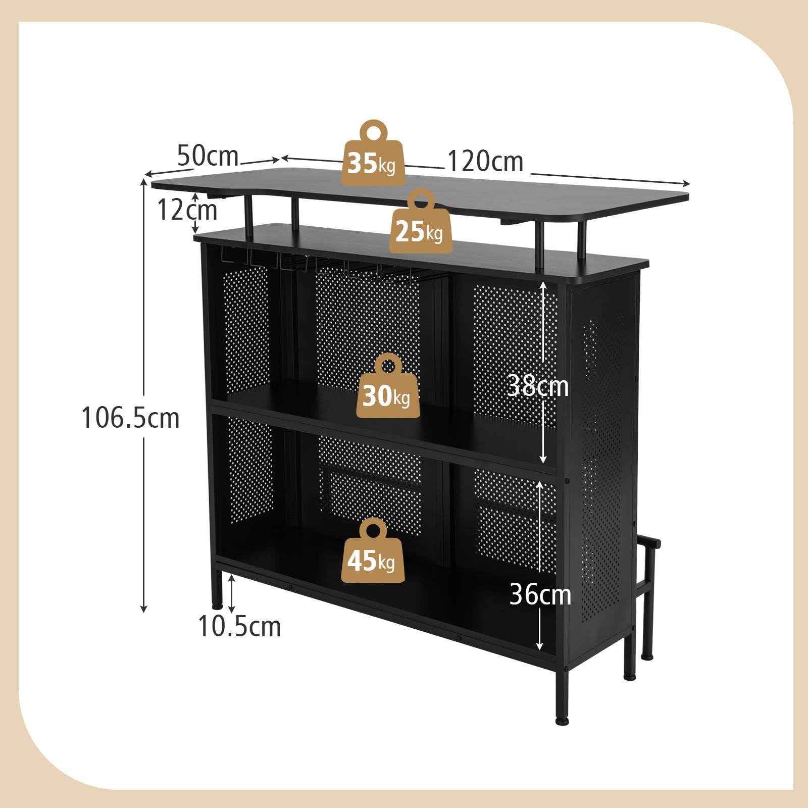 Giantex 4-Tier Home Bar Unit, Home Bar Cabinet