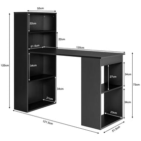 Giantex Reversible Computer Desk with Bookshelf