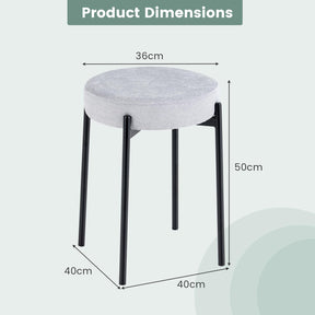 Bar Stools Set of 4 Home Upholstered Stools w/ Metal Legs & Anti-slip Foot Pads