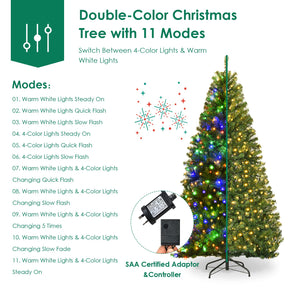 Pre-Lit Artificial Holiday Christmas Xmas Tree with 11 Mode & Color Lights