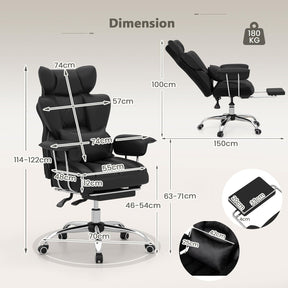 Executive Desk Chair w/Retractable Footrest