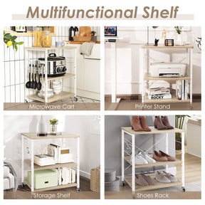 3-Layer Kitchen Rolling Cart with 4 Universal Wheels for Kitchen, Living Room, Entryway