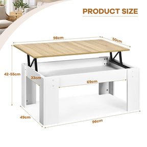 Giantex Lift Top Coffee Table, w/Hidden Storage Compartment, Cocktail Table, w/Lift Tabletop for Living Room Reception Room
