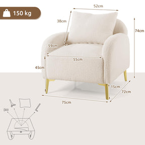 Giantex Modern Upholstered Accent Chair w/Removable Pillow