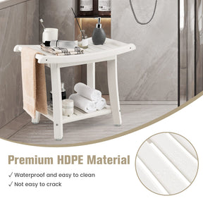 Giantex Shower Bench, Waterproof Bath Spa Shower Stool with Curved Seat