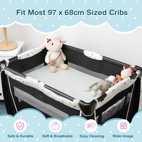 Baby Cot Mattress, Dual Sided 8CM Thickness Toddler 97 x 68 cm Crib Mattress Pad w/Waterproof