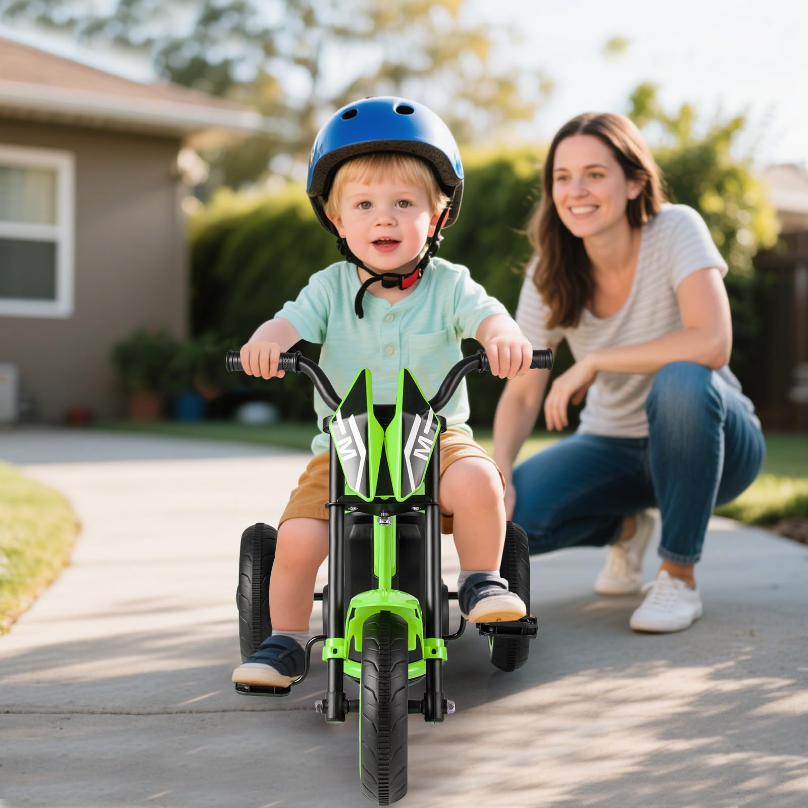 Kids Tricycle, 3-Wheel Toddler Bike with Foot Pedals, Forward/Backward