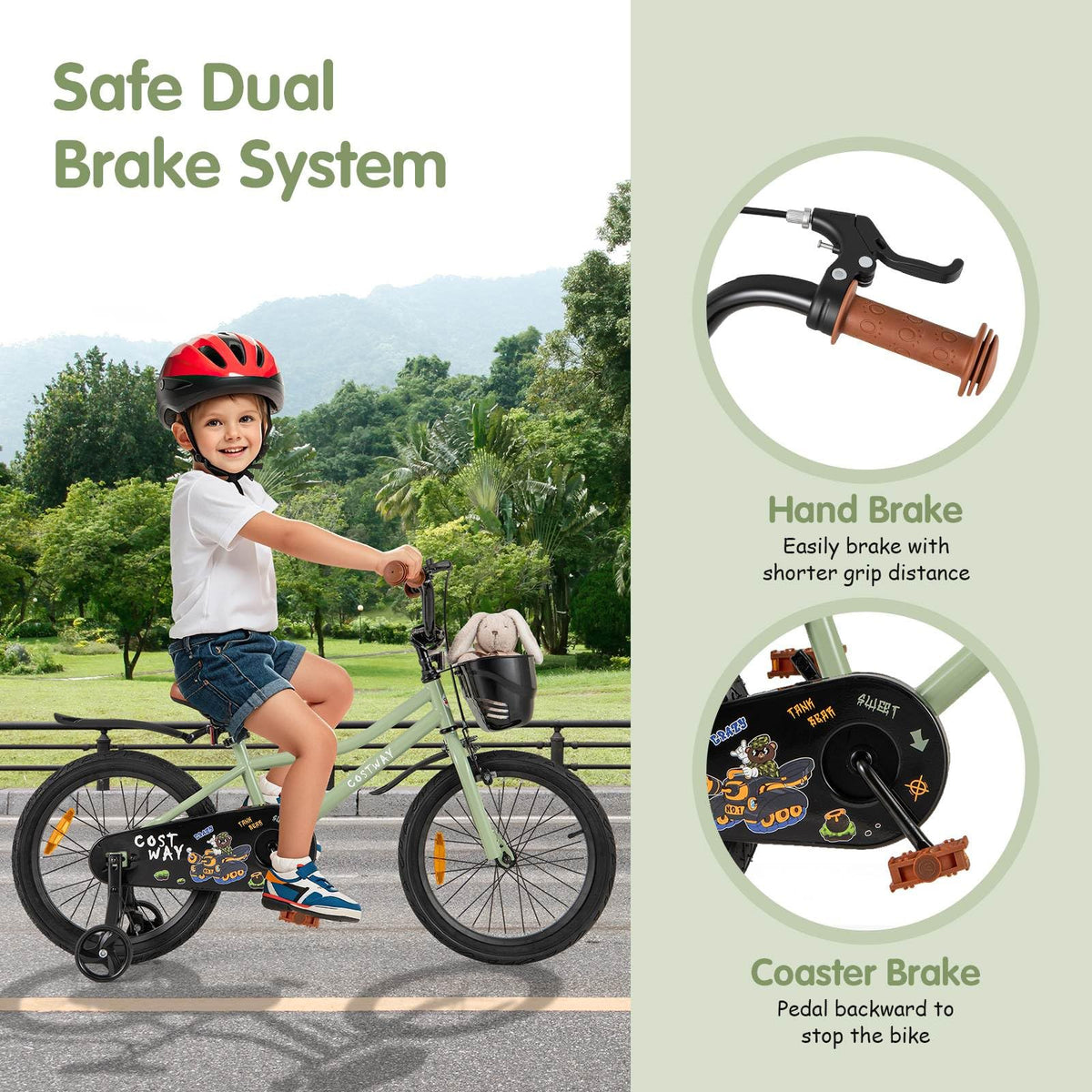 36 cm & 40 cm & 46 cm Kid’s Bike with Training Wheels Adjustable Handlebar & Seat