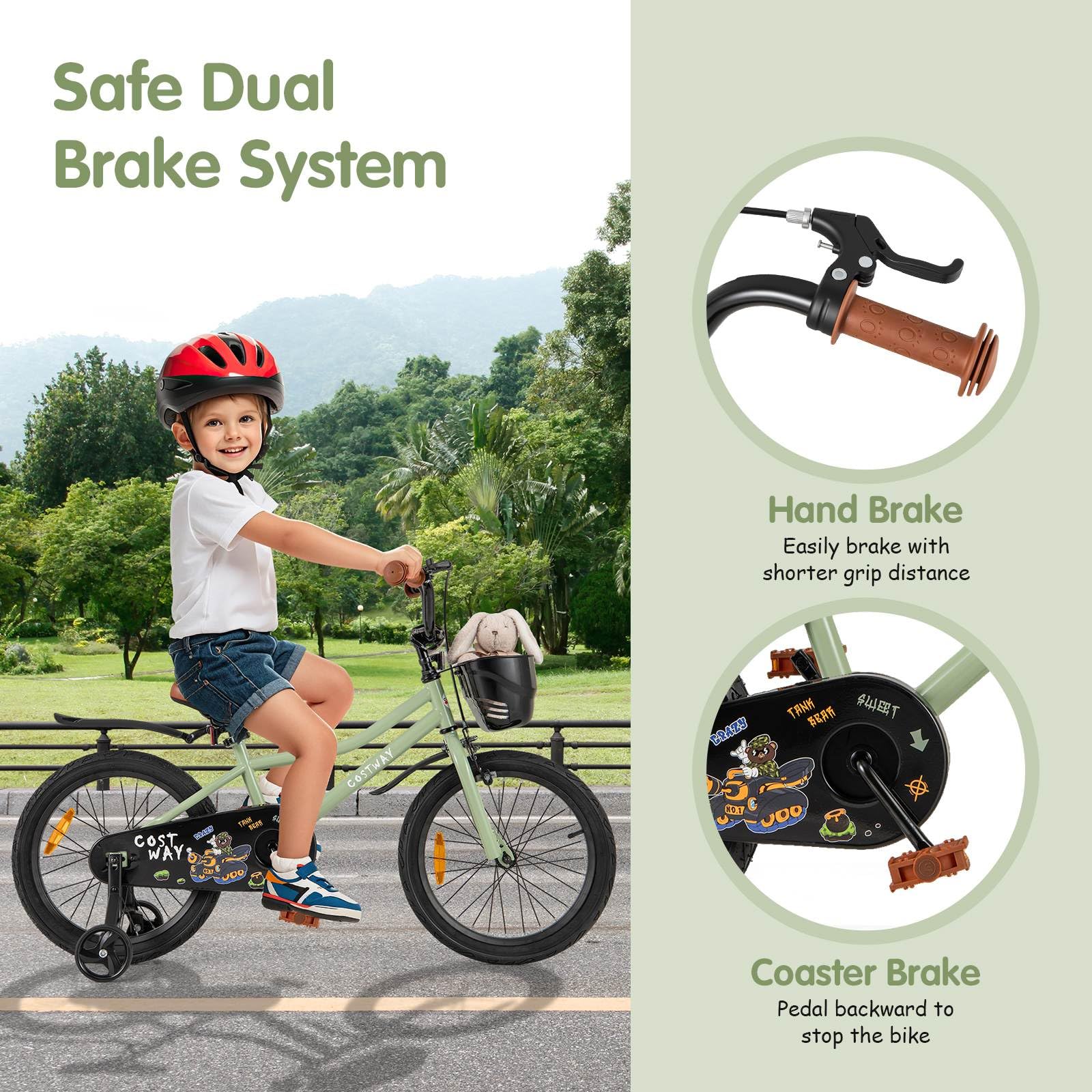 36 cm & 40 cm & 46 cm Kid’s Bike with Training Wheels Adjustable Handlebar & Seat
