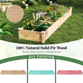 Wooden Raised Garden Bed with 2 Planter Boxes and Dividers